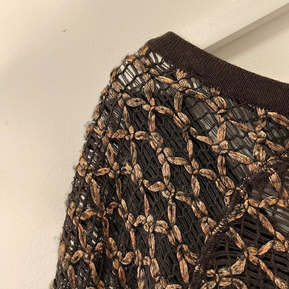 Free People New Romantics Joan of Arc Brown and Gold Sweater Dress - Picture 8 of 11